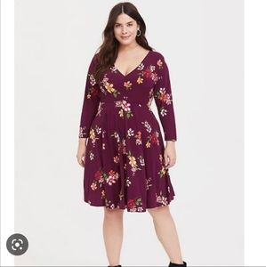 Long sleeve floral knit dress